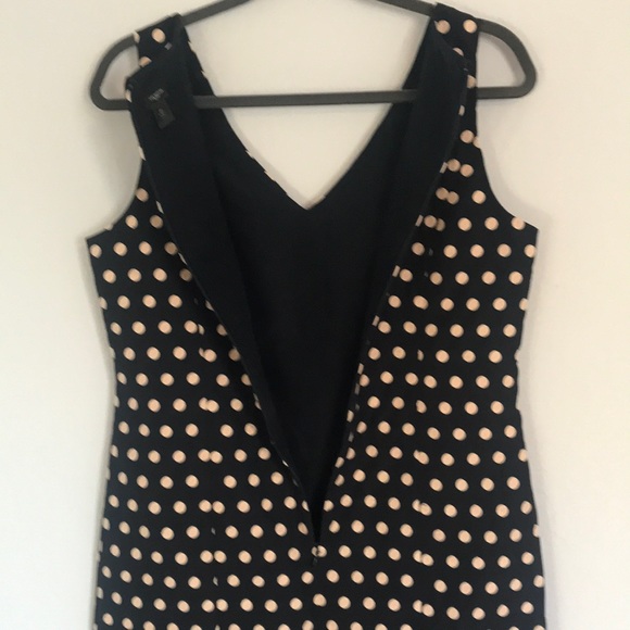 Ann Taylor petite 8P Black sheath dress with polka dots - Picture 4 of 8